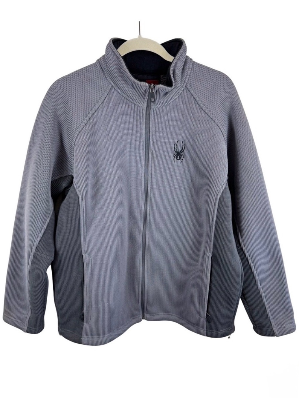 Spyder Mens Foremost Stryke Ribbed Knit Lined Sweater Jacket Gray XL Heavyweight